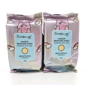 2pk The Crème Shop Juicy Makeup Removing Wipes Brightening Vitamin C 120 Wipes